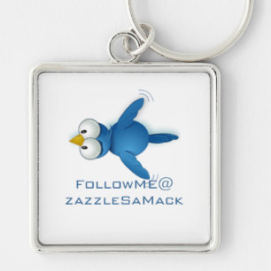 Twitter Follow Me @ Your User Name Key Ring