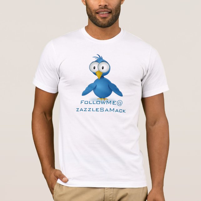 Twitter Follow Me @ Your User Name T-Shirt (Front)