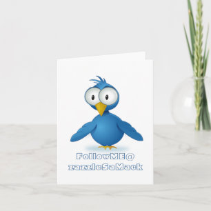 Twitter Follow Me @ Your User Name Thank You Card