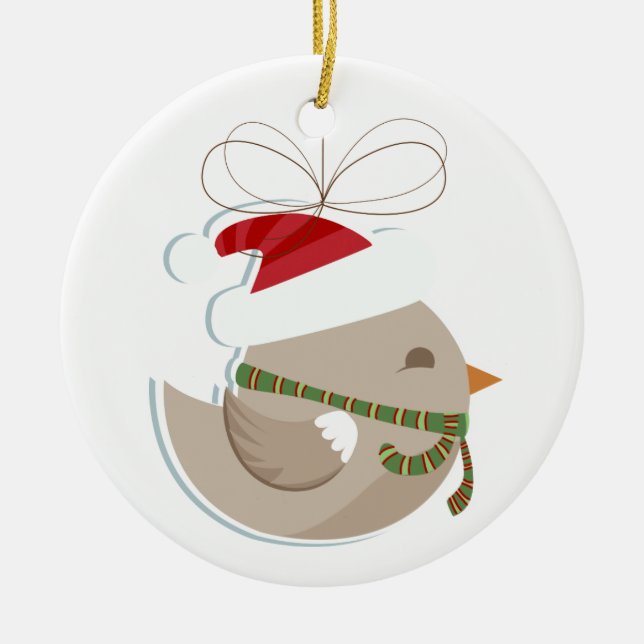 Twitter Like Bird with Hat/Christmas Ornament (Front)