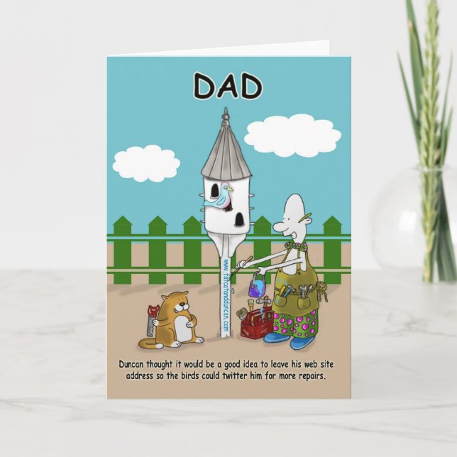 Twitter me funny Dad Birthday card (Front)
