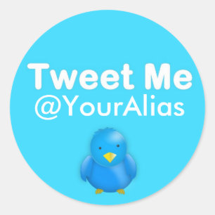 Twitter Sticker: Tweet Me @YourAlias Classic Round Sticker