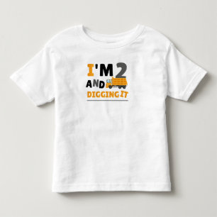 Two 2yr 2nd Birthday Construction Boy 2 Years Old Toddler T-Shirt