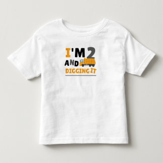 Two 2yr 2nd Birthday Construction Boy 2 Years Old Toddler T-Shirt