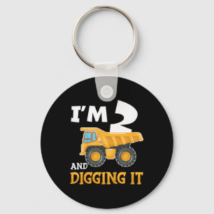Two 2yr 2th Birthday Construction Boy 2 Years Old Key Ring