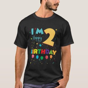 Two 2yr 2th Birthday Happy Birthday Boys Girls 2 Y T-Shirt