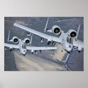 Two A-10C Thunderbolt II aircraft fly in format Poster
