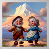 Two Adorable Adult Munchkins Dancing at Sunset
