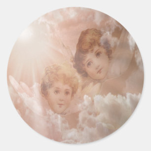 Two Adorable Angels Classic Round Sticker