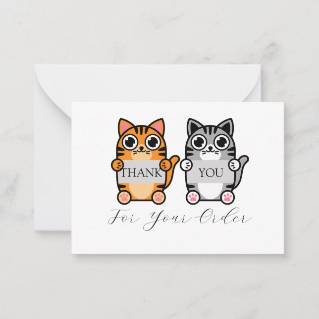 Two Adorable Cats Thank You Card (Front)