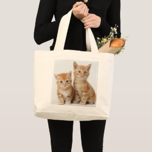 Two Adorable Kittens Large Tote Bag