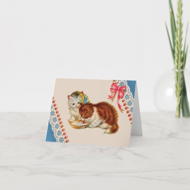two adorable kittens print card (Front)