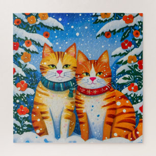 Two adorable orange and white cats jigsaw puzzle