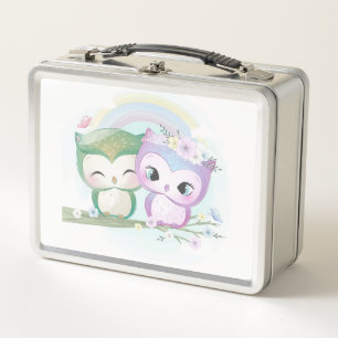 Two Adorable Owls Metal Lunch Box