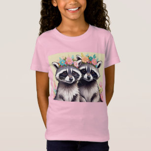 Two Adorable Racoons In Flower Crowns T-Shirt