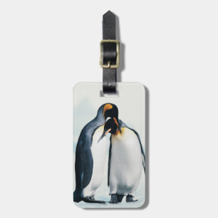 Two affectionate penguins luggage tag