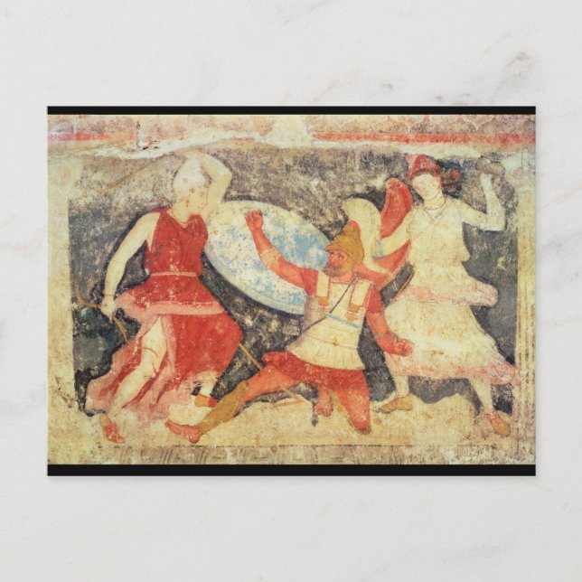 Two Amazons in combat with a Greek Postcard (Front)