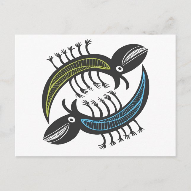 Two Amusing fantasy beastys Postcard (Front)