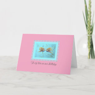 TWO Angelfish “To my twin" Birthday Card