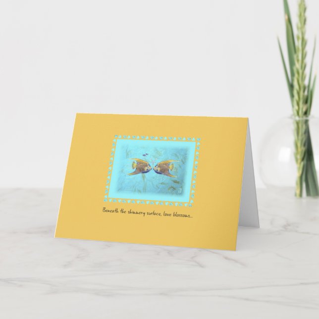 TWO Angelfish Whimsical Romantic Card (Front)