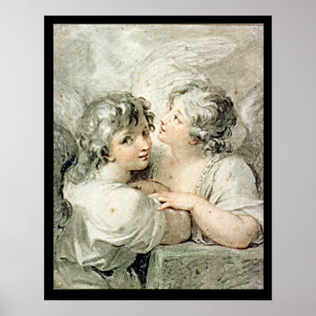 Two angels, 18th century poster (Front)