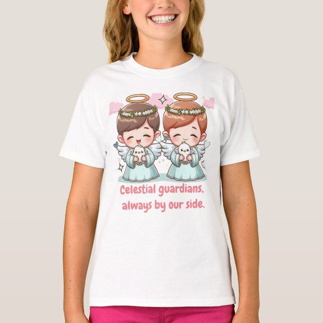 Two angels, heavenly guardians.  T-Shirt (Front)