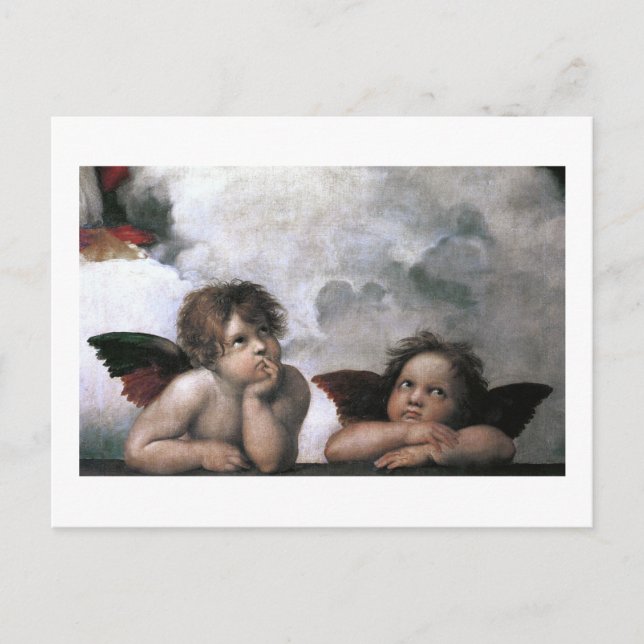 Two Angels, Raphael Vintage Fine Art Postcard (Front)
