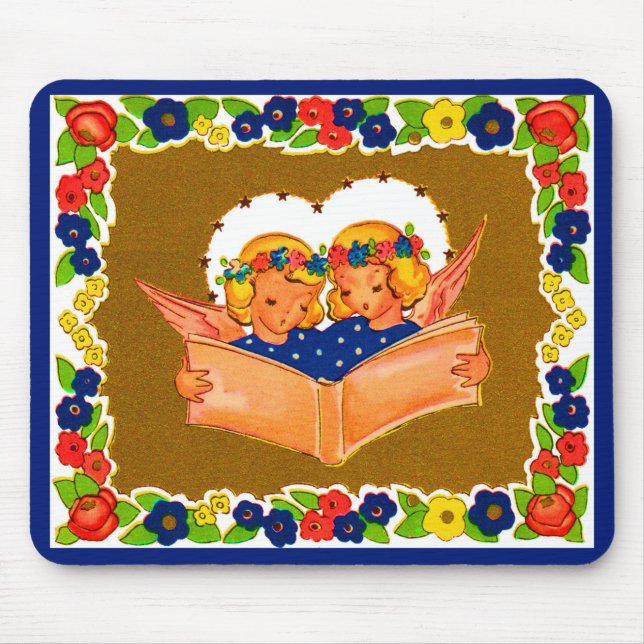 two angels singing mouse mat (Front)