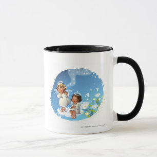 Two angels sitting on the clouds mug