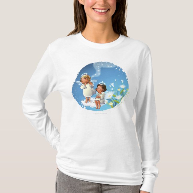 Two angels sitting on the clouds T-Shirt (Front)