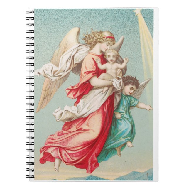 Two angels wear a small child notebook (Front)