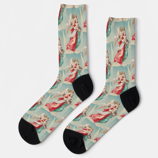 Two angels wear a small child socks (Left)