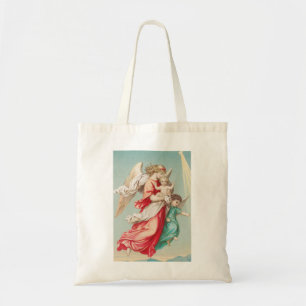 Two angels wear a small child tote bag