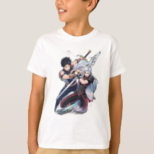 Two anime warriors clashing swords, T-Shirt