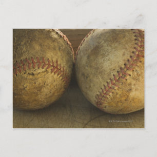 Two antique baseballs postcard