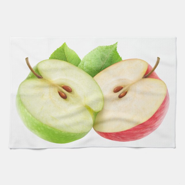 Two apple halves tea towel (Horizontal)