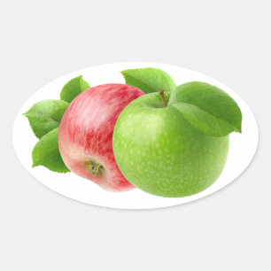 Two apples oval sticker