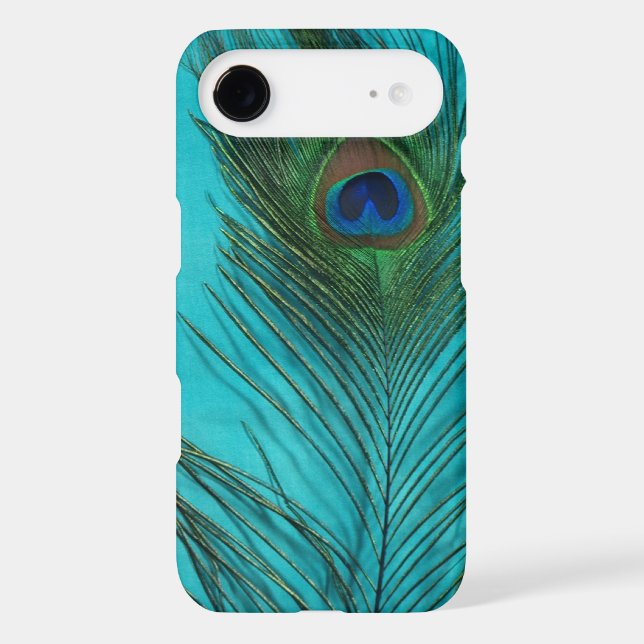 Two Aqua Peacock Feathers Case-Mate iPhone Case (Back)