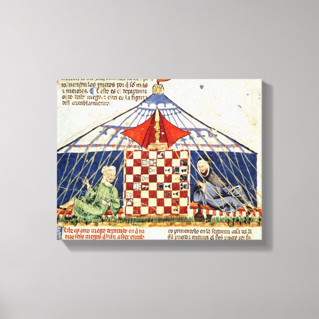 Two arabs playing chess in a tent canvas print (Front)