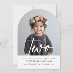 Two Arch Photo Birthday Invitation