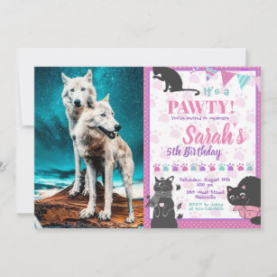 Two Arctic Wolves Invitation