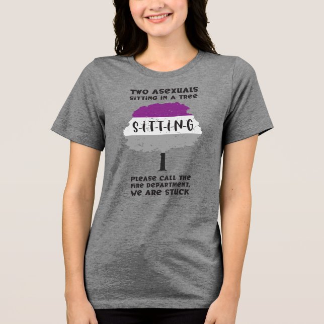 Two Asexuals Sitting in a Tree Tri-Blend Shirt (Front)