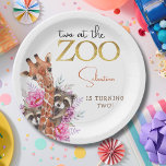 Two at the zoo safari animals kids birthday party paper plate<br><div class="desc">Get ready for a wild adventure! 🦁🌈 Our Zazzle kid's birthday item is a colorful safari of fun and laughter. It's your golden ticket to a jungle-filled celebration. With playful safari animals and vibrant hues, this item sets the tone for a party as wild as your little explorer's imagination. Let's...</div>