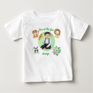Two at the Zoo Safari Jungle Animals Birthday Baby T-Shirt