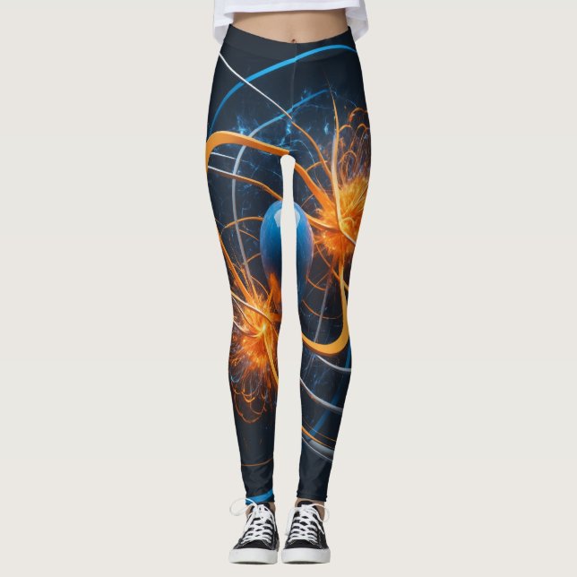Two atoms colliding leggings (Front)