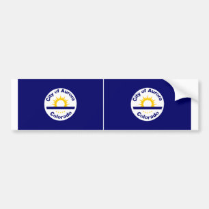 TWO Aurora, Colorado Flag Bumper Sticker