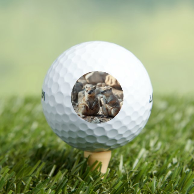 Two Aussie Rottnest IsLand Quokkas,  Golf Balls (Insitu Tee)