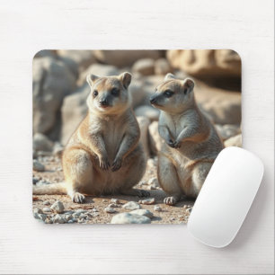 Two Aussie Rottnest IsLand Quokkas, Mouse Mat
