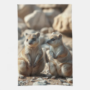 Two Aussie Rottnest IsLand Quokkas, Tea Towel