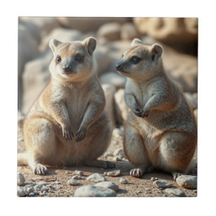 Two Aussie Rottnest IsLand Quokkas, Tile